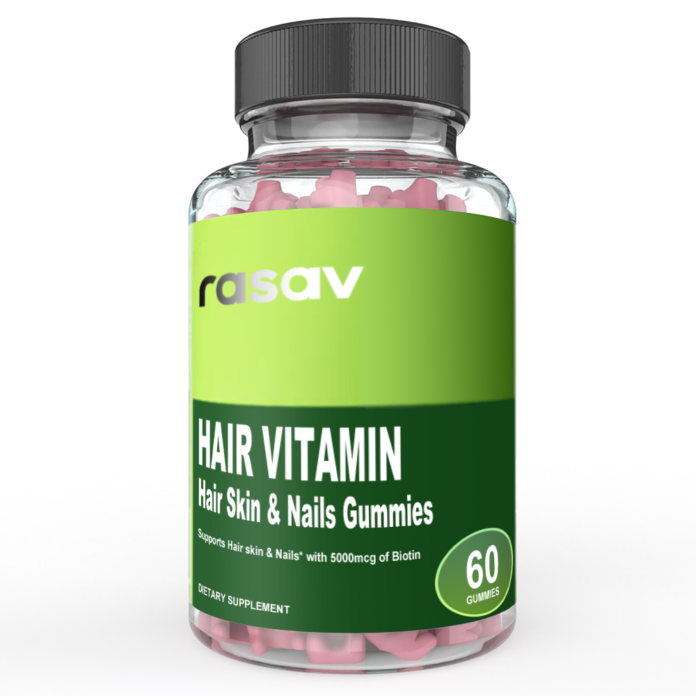 Hair Vitamin Gummies with 5000mcg of Biotin, 60 Capsules